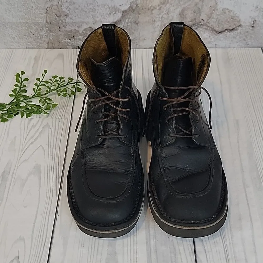 J. Crew Vintage #10229 Leather Field Boots In Black Mens Size 7.5